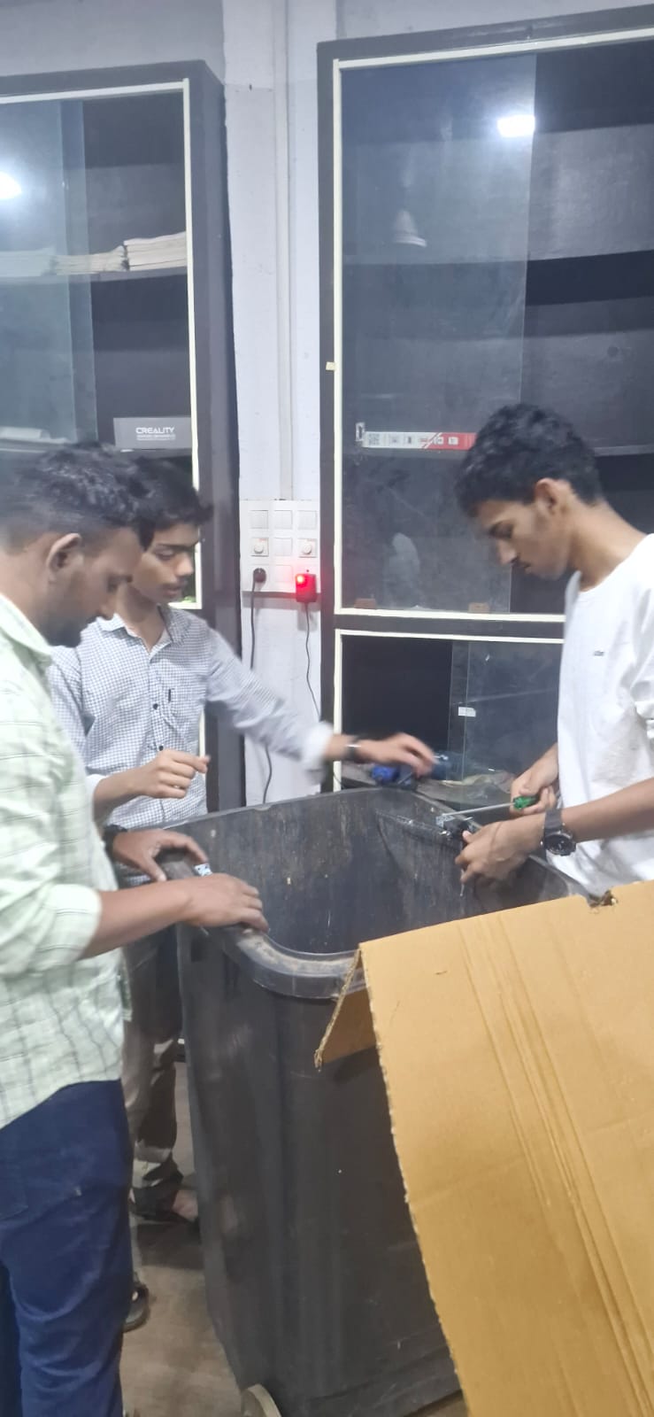 Students working on IoT project