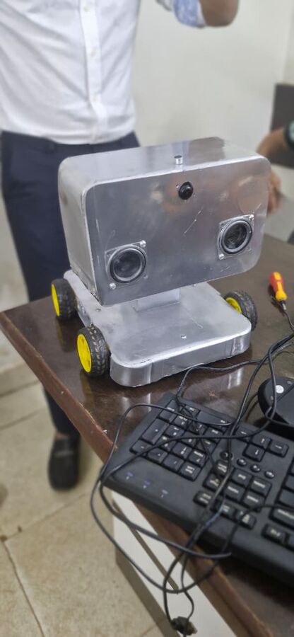 A robot built by YuvaCoders' founder